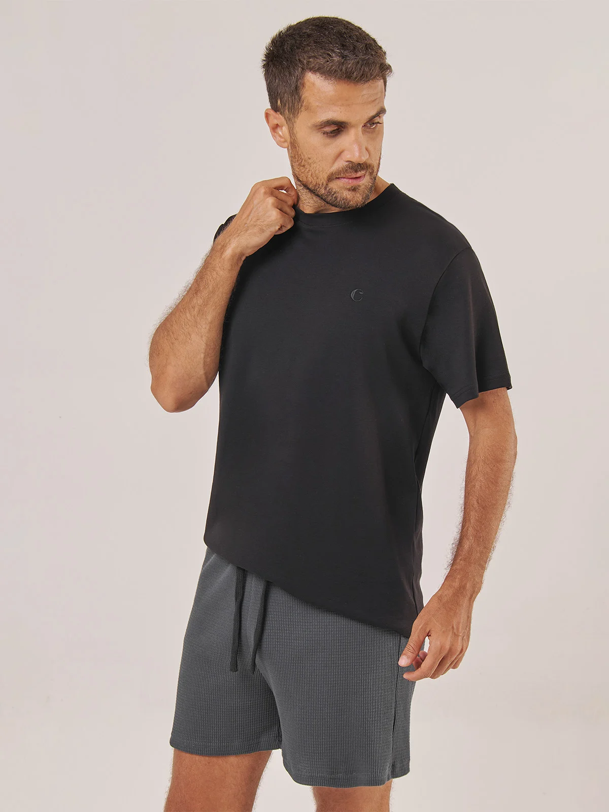 PIJAMAS MANGA CORTA HOMBRE CACHAREL NEGRO - 4