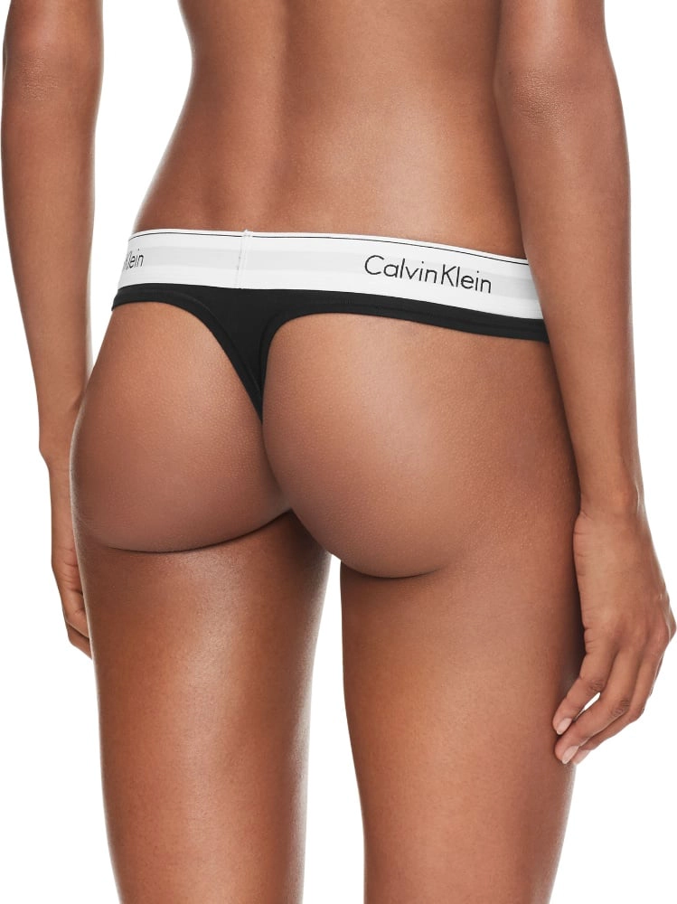 CALZÓN ALGODÓN MUJER CALVIN KLEIN NEGRO THONG - 3