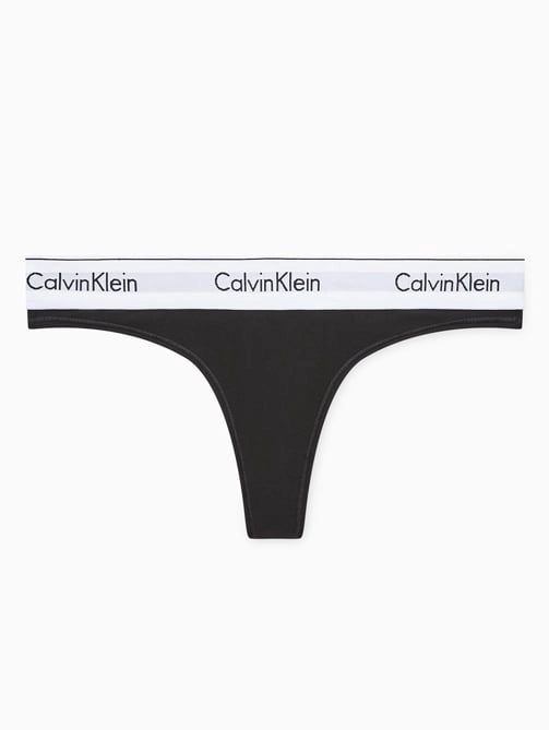 CALZÓN ALGODÓN MUJER CALVIN KLEIN NEGRO THONG - 4