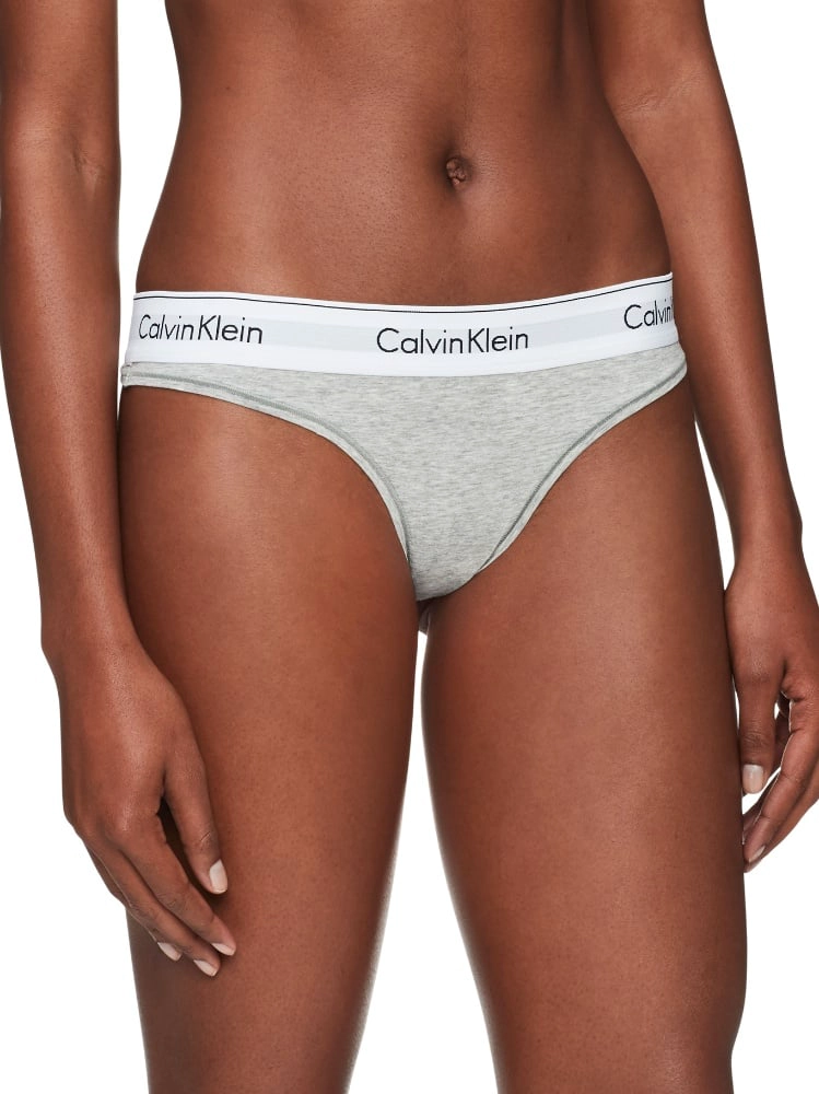CALZÓN ALGODÓN MUJER CALVIN KLEIN GRIS THONG - 1