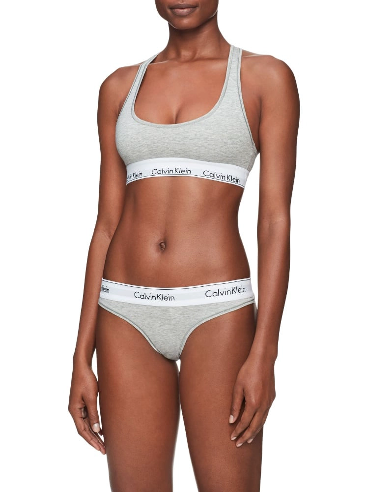 CALZÓN ALGODÓN MUJER CALVIN KLEIN GRIS THONG - 3