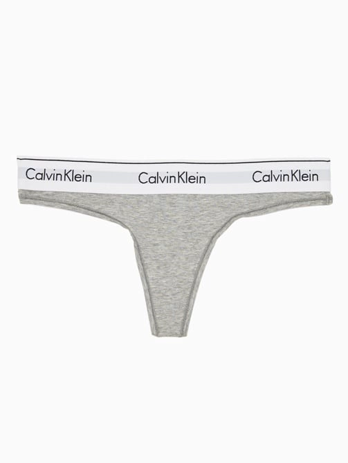 CALZÓN ALGODÓN MUJER CALVIN KLEIN GRIS THONG - 4