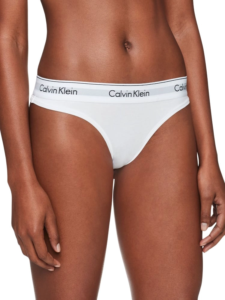 CALZÓN ALGODÓN MUJER CALVIN KLEIN BLANCO THONG - 1