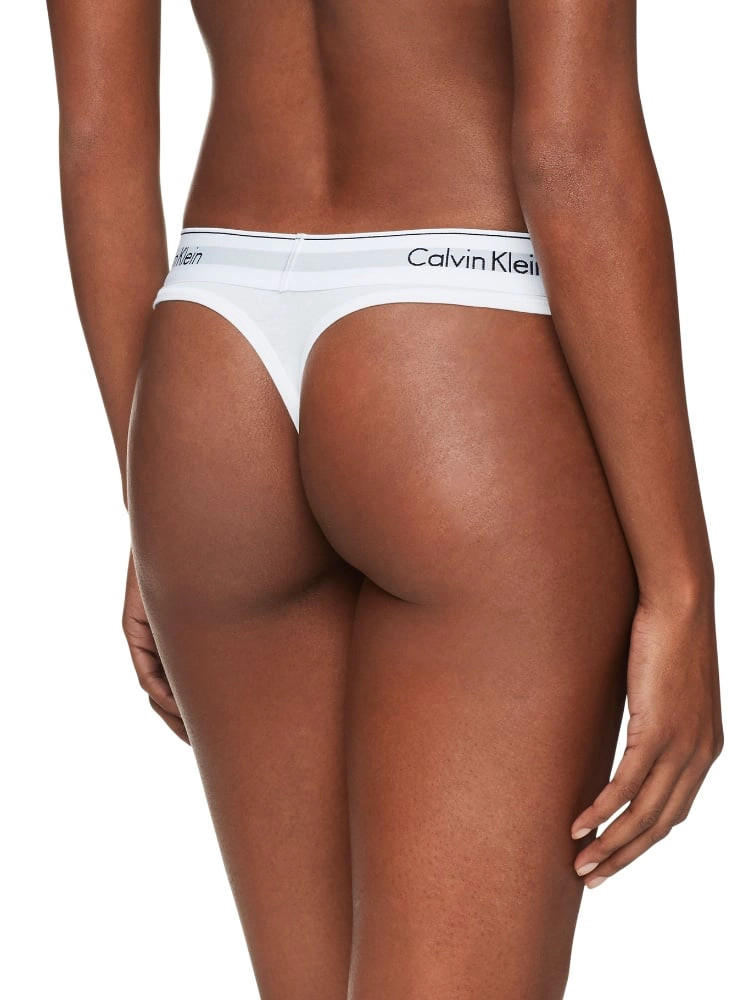 CALZÓN ALGODÓN MUJER CALVIN KLEIN BLANCO THONG - 2