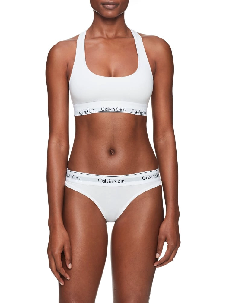 CALZÓN ALGODÓN MUJER CALVIN KLEIN BLANCO THONG - 3