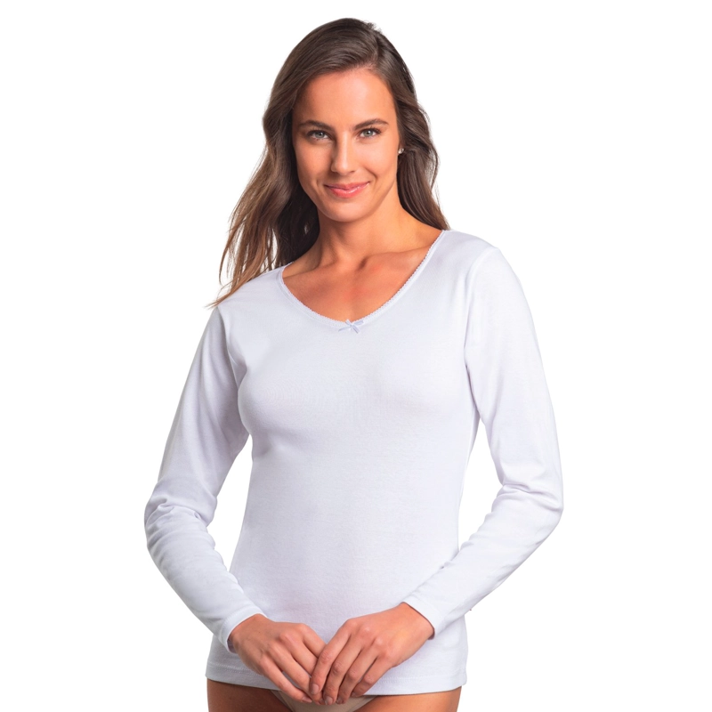CAMISETA MANGA LARGA ALGODÓN MUJER CAFFARENA 4409 CALENTADOR - 1