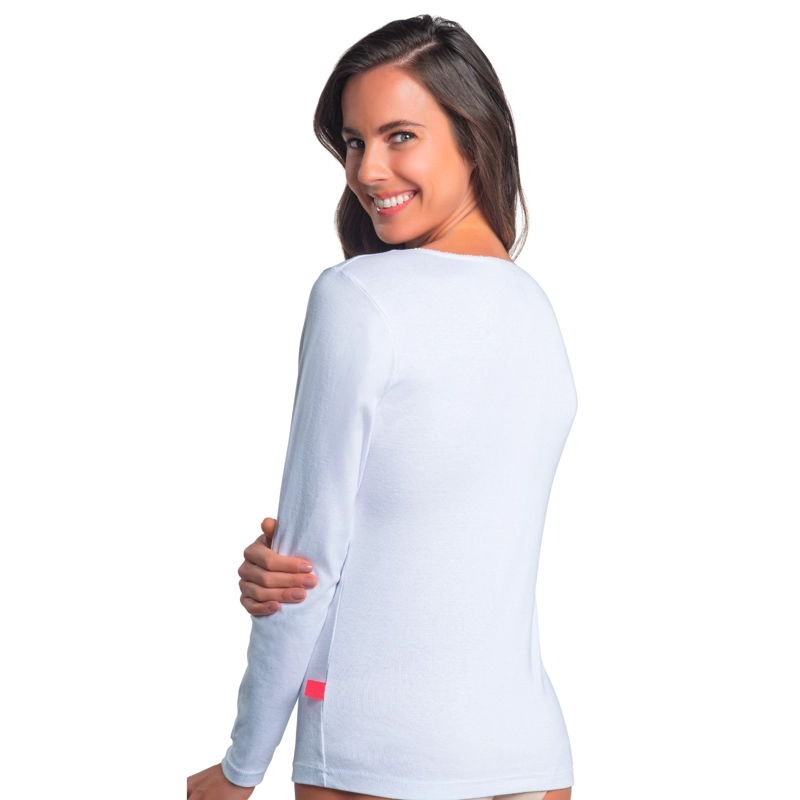CAMISETA MANGA LARGA ALGODÓN MUJER CAFFARENA 4409 CALENTADOR - 2
