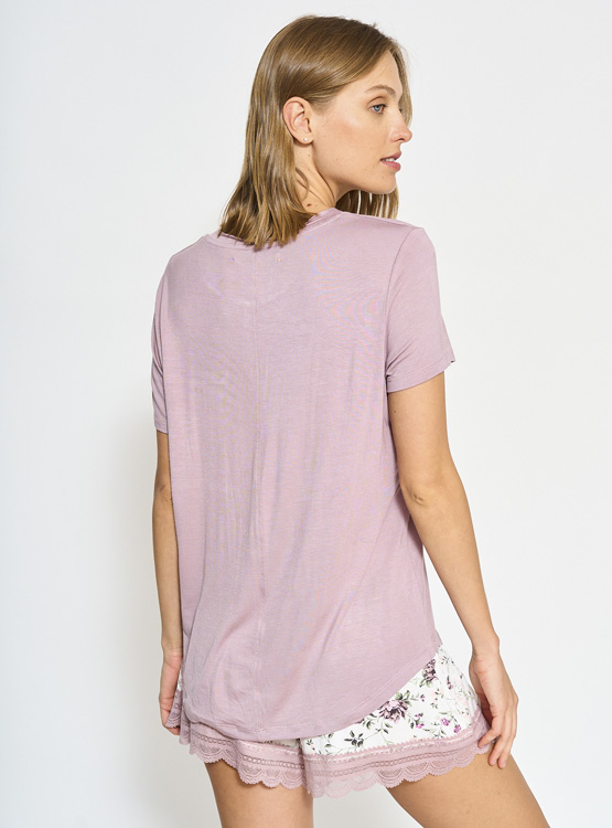PIJAMA MUJER MARQUIS PALO ROSA MANGA CORTA SHORT - 3
