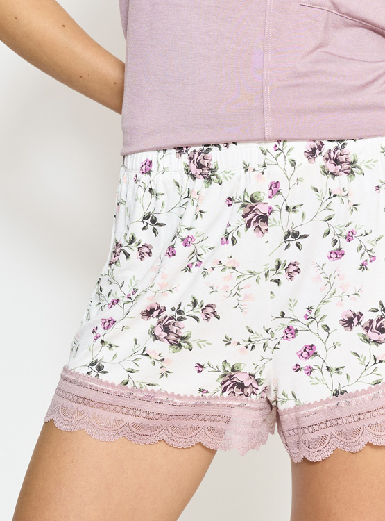 PIJAMA MUJER MARQUIS PALO ROSA MANGA CORTA SHORT - 4
