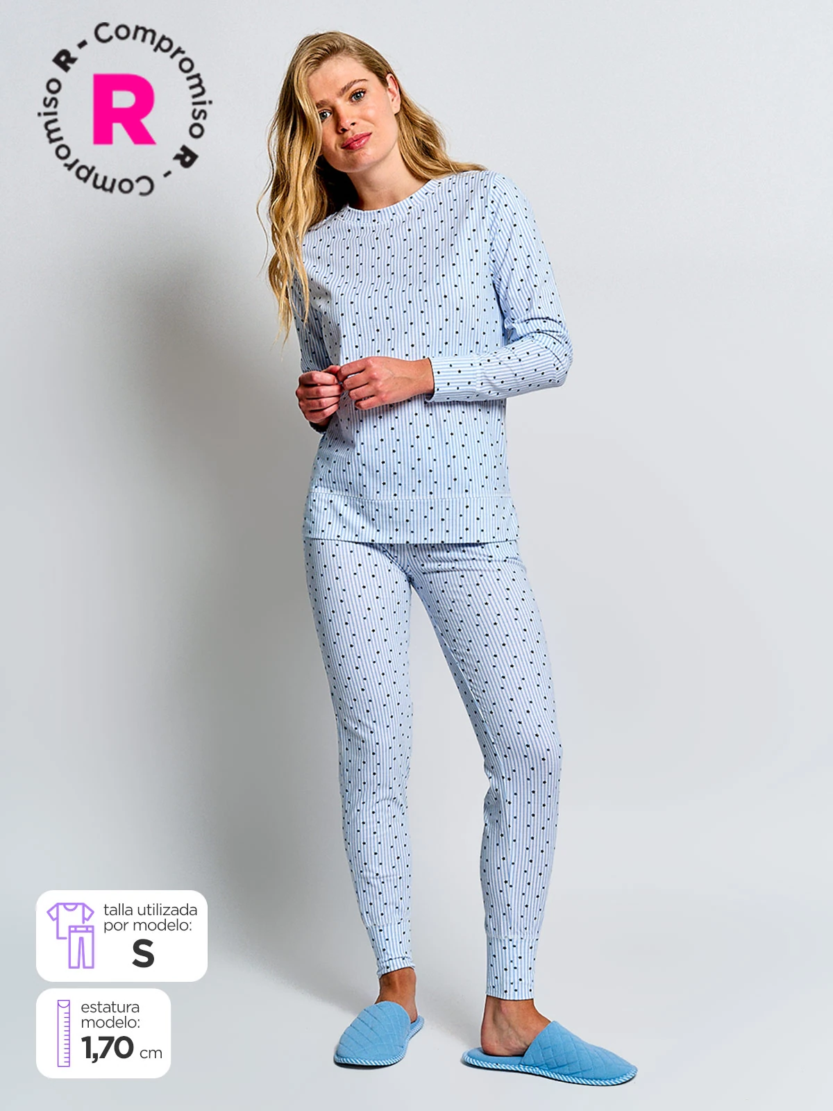 PIJAMA MANGA LARGA MUJER INDEX PEACH - 1