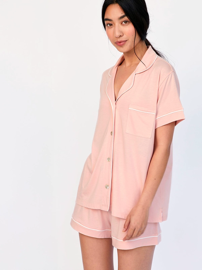 PIJAMA CORTA MUJER IN BLOOM ROSADO PJ BOYFRIEND MISTY - 1