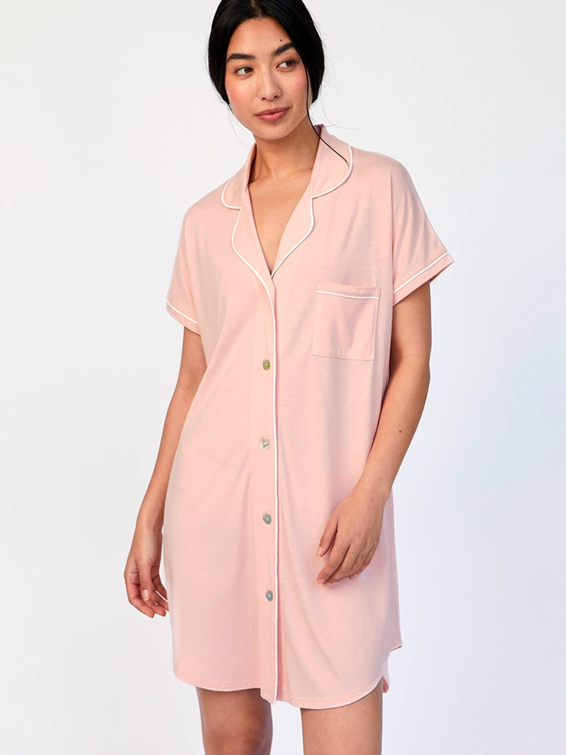 CAMISOLA MANGA CORTA MUJER IN BLOOM BOYFRIEND MISTY ROSADO - 2