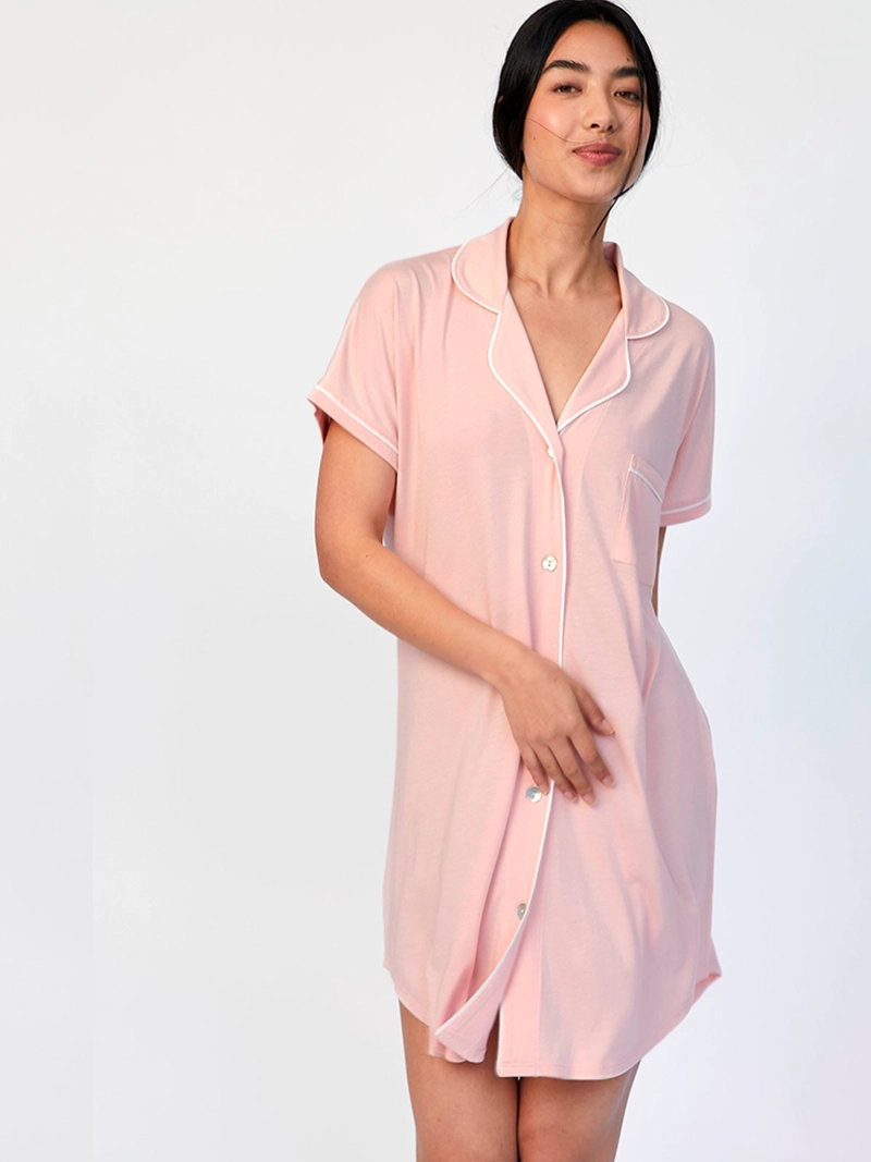 CAMISOLA MANGA CORTA MUJER IN BLOOM BOYFRIEND MISTY ROSADO - 1