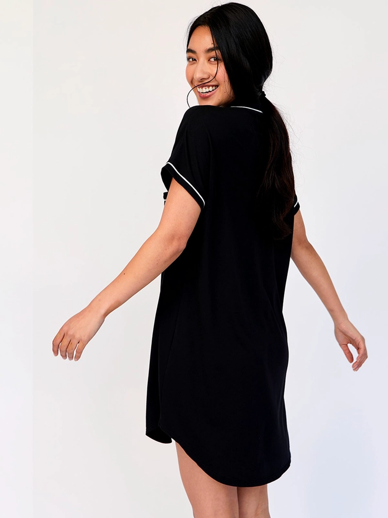 CAMISOLA MANGA CORTA MUJER IN BLOOM BOYFRIEND NEGRO - 2