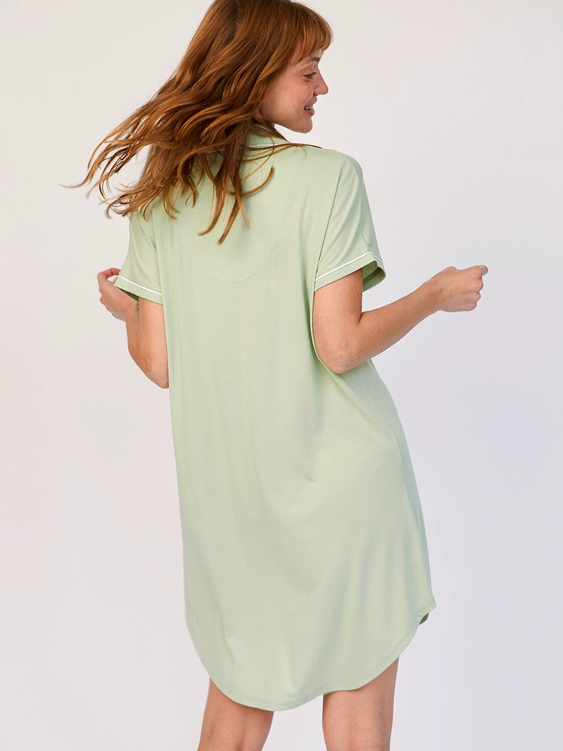 CAMISOLA MANGA CORTA MUJER IN BLOOM BOYFRIEND ALOE VERDE LIMÓN - 2