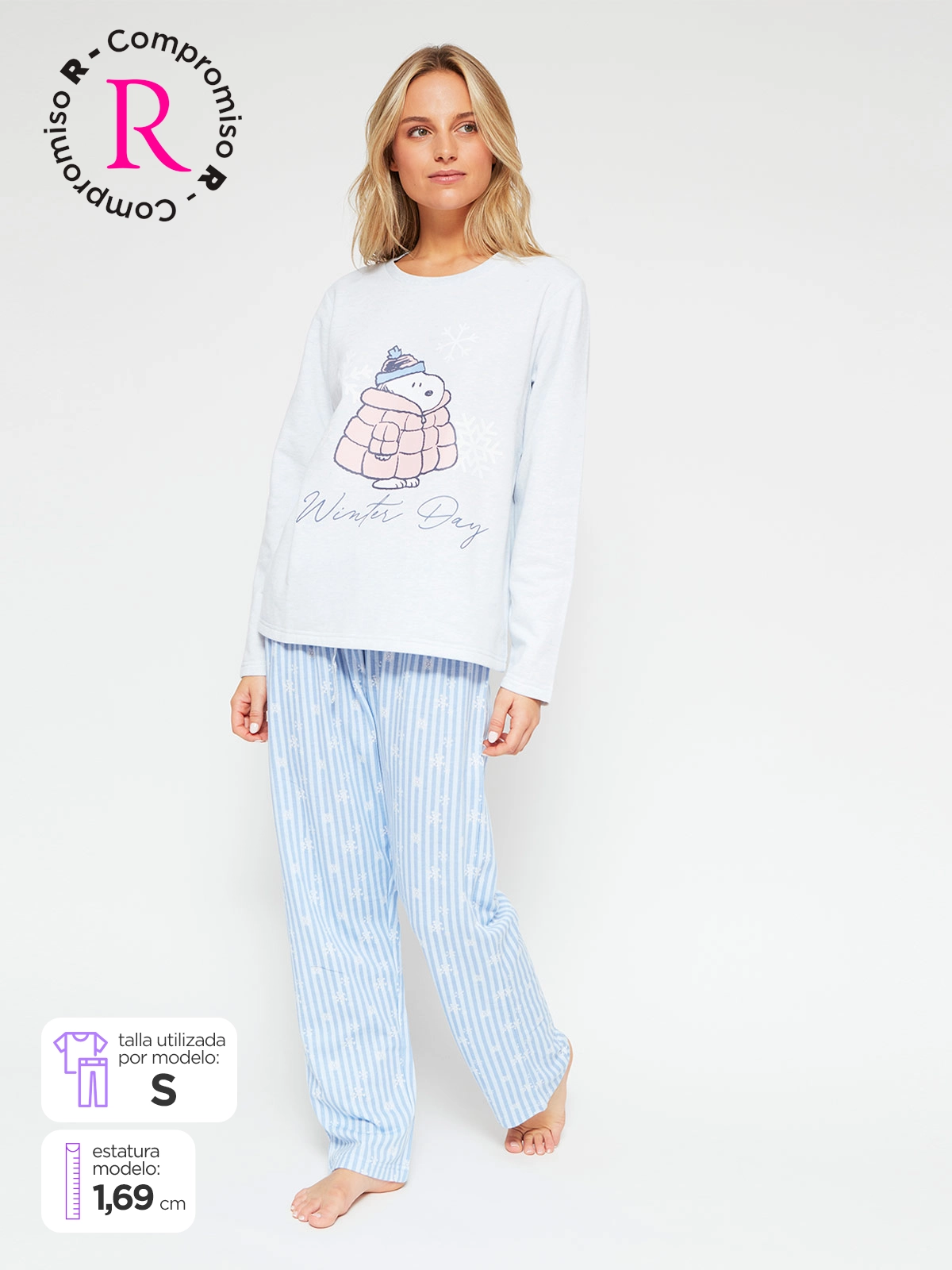 PIJAMA MUJER INDEX MANGA LARGA SNOOPY - 1