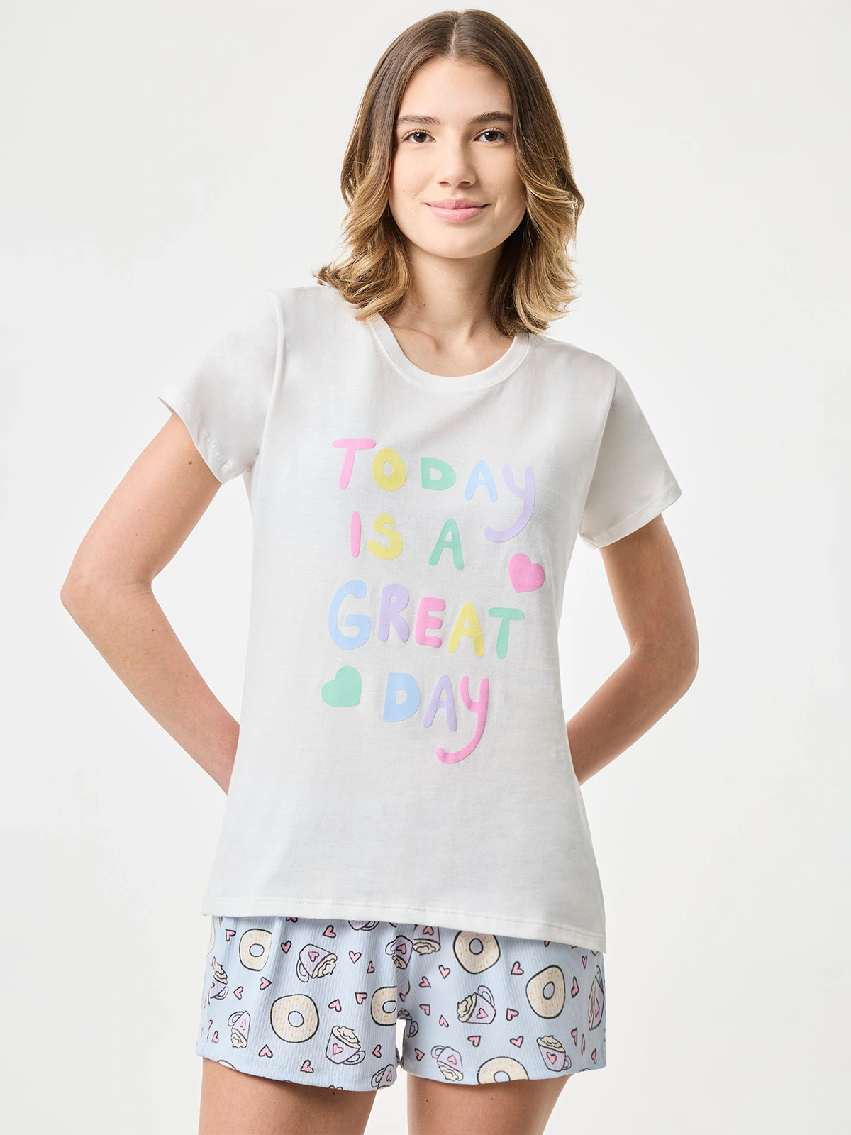 POLO DE PIJAMA MANGA CORTA MUJER INDEX TODAY IS A GREAT - 1