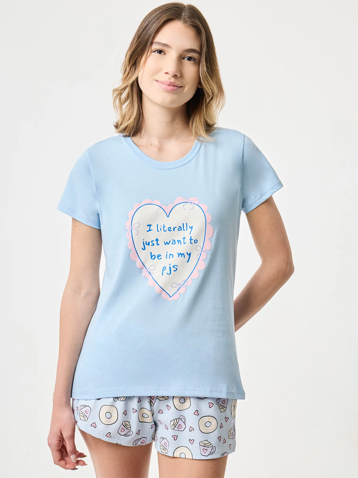 POLO DE PIJAMA MANGA CORTA MUJER INDEX PRINT LITERALLY - 1