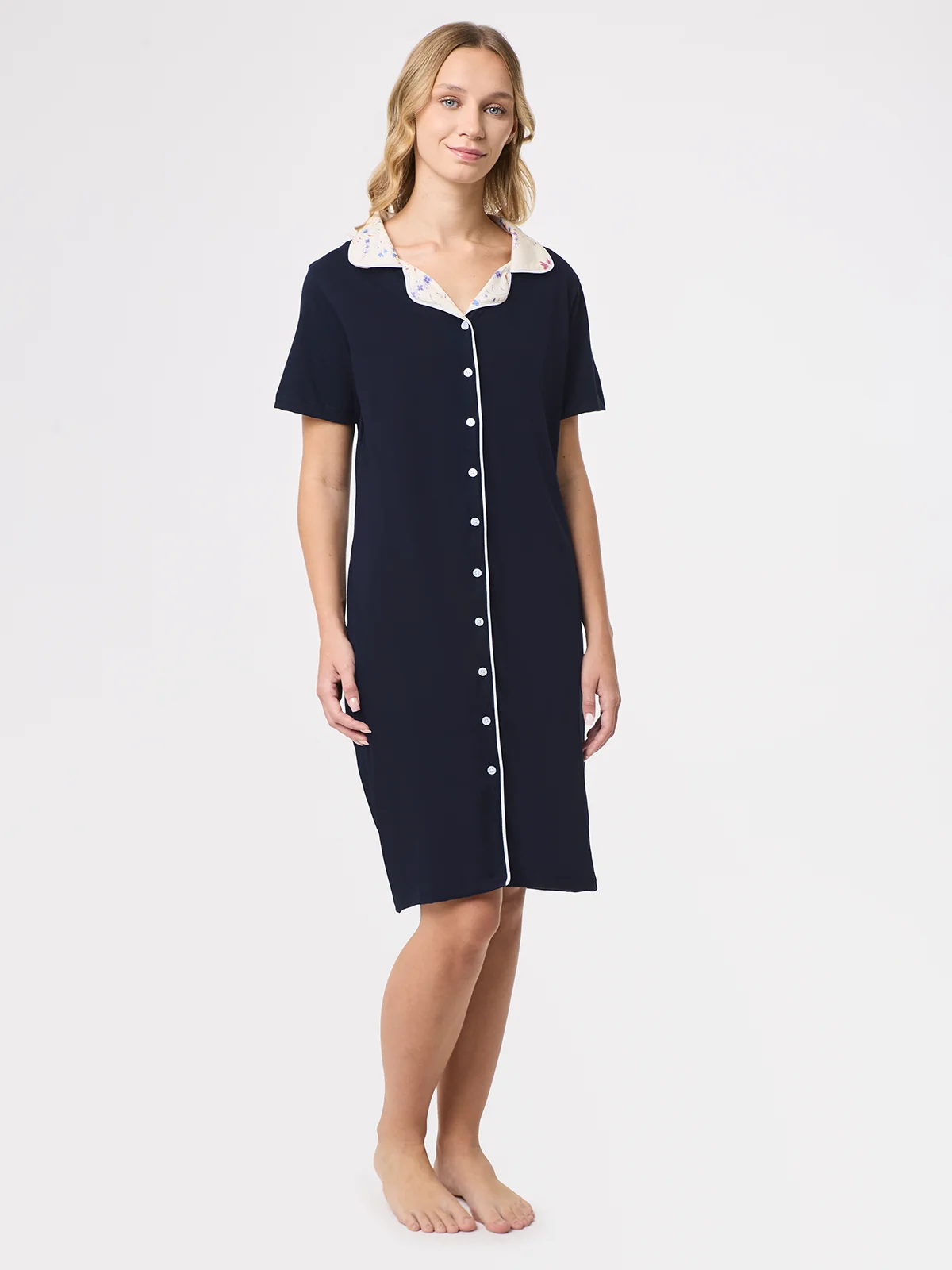 CAMISA DE DORMIR MANGA CORTA MUJER AZIZ CAMISERA FLORES - 1