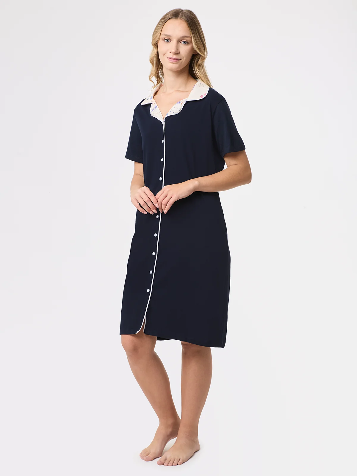 CAMISA DE DORMIR MANGA CORTA MUJER AZIZ CAMISERA FLORES - 3