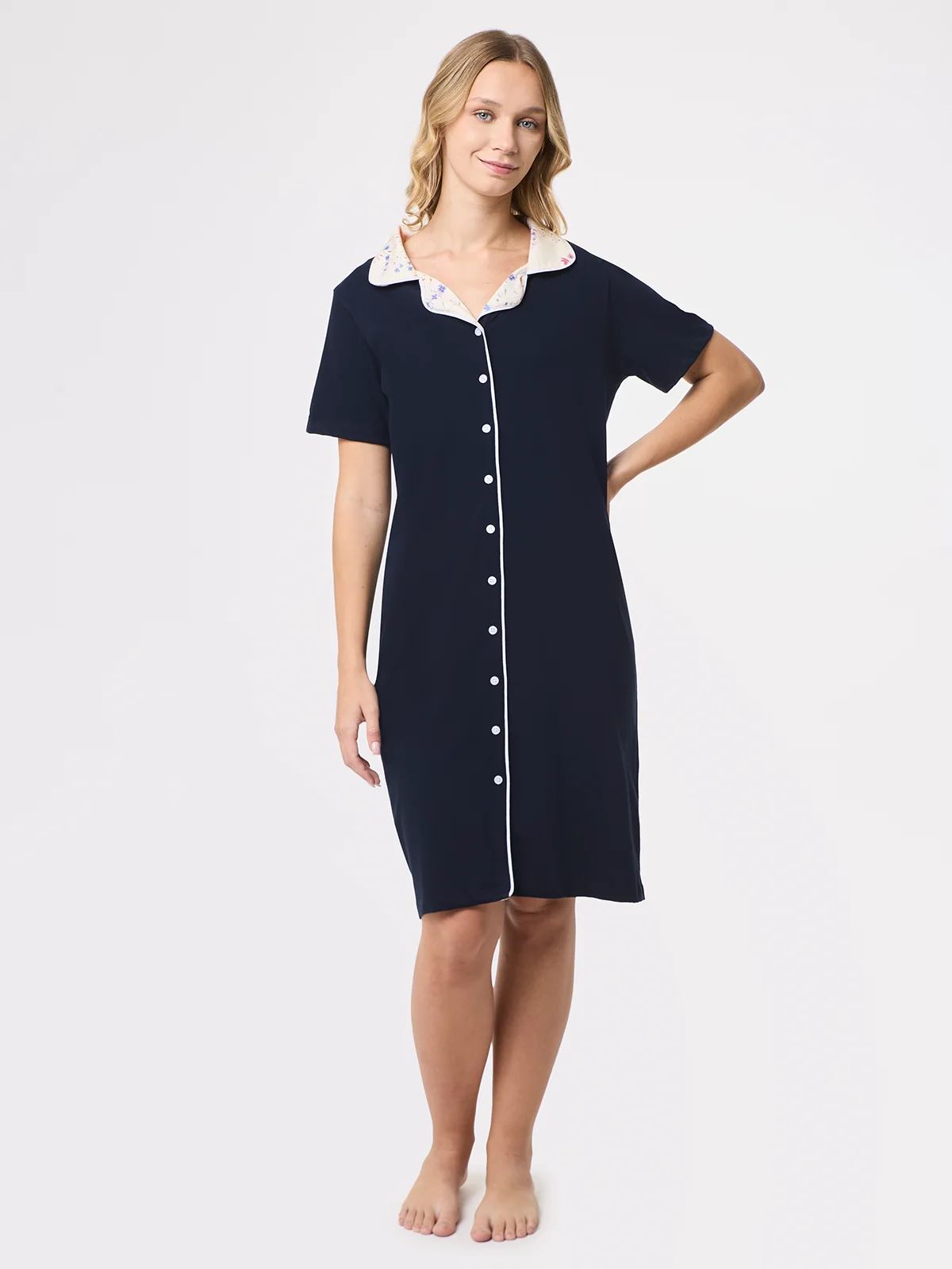 CAMISA DE DORMIR MANGA CORTA MUJER AZIZ CAMISERA FLORES - 5