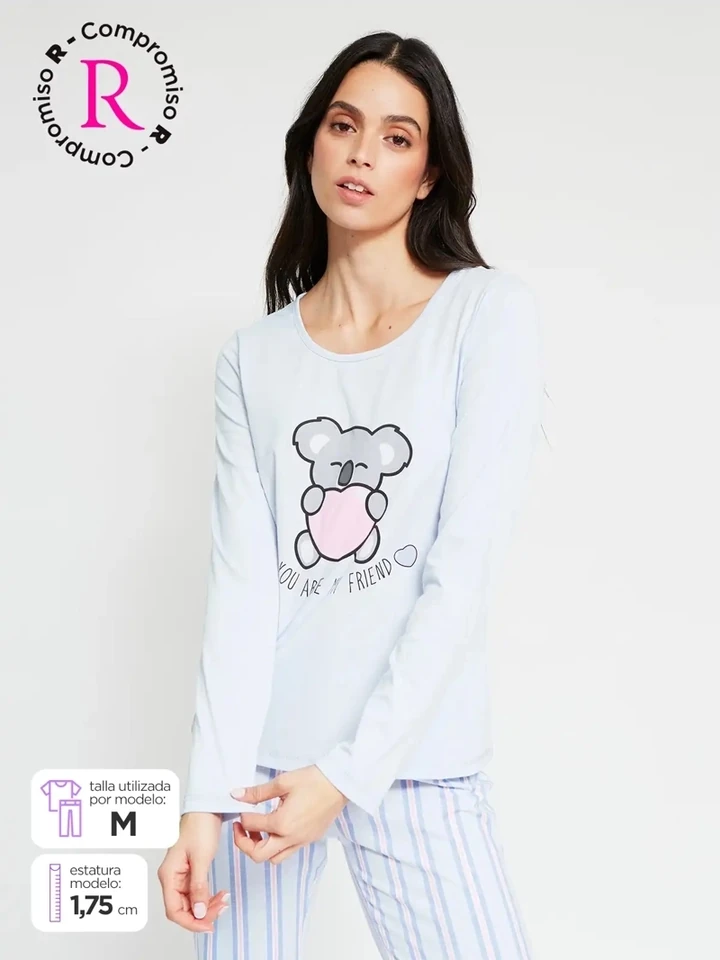 POLO PIJAMA MANGA LARGA MUJER INDEX - 1