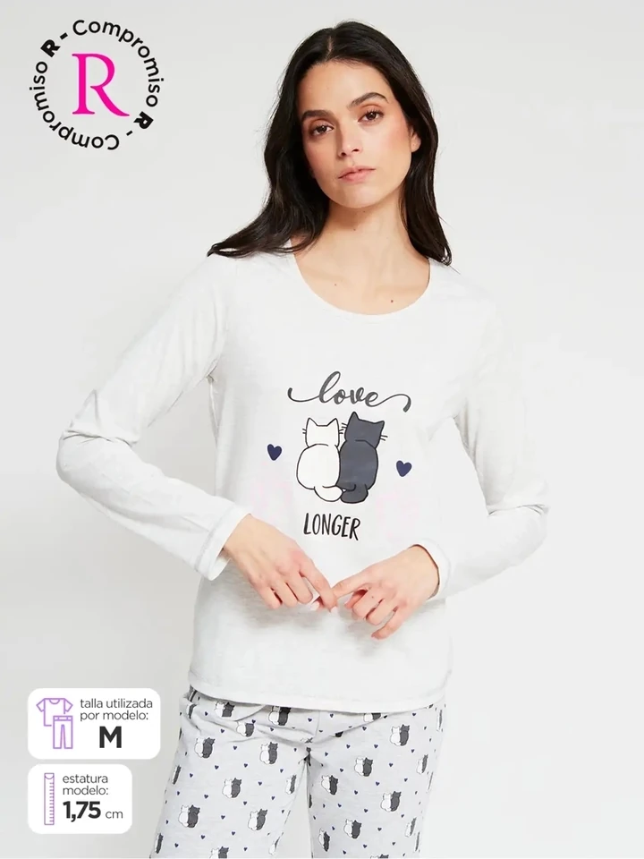 POLO PIJAMA MANGA LARGA MUJER INDEX - 1