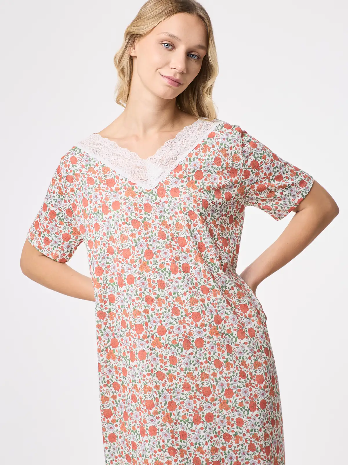 CAMISOLA CUELLO V MUJER AZIZ ENCAJE - 4