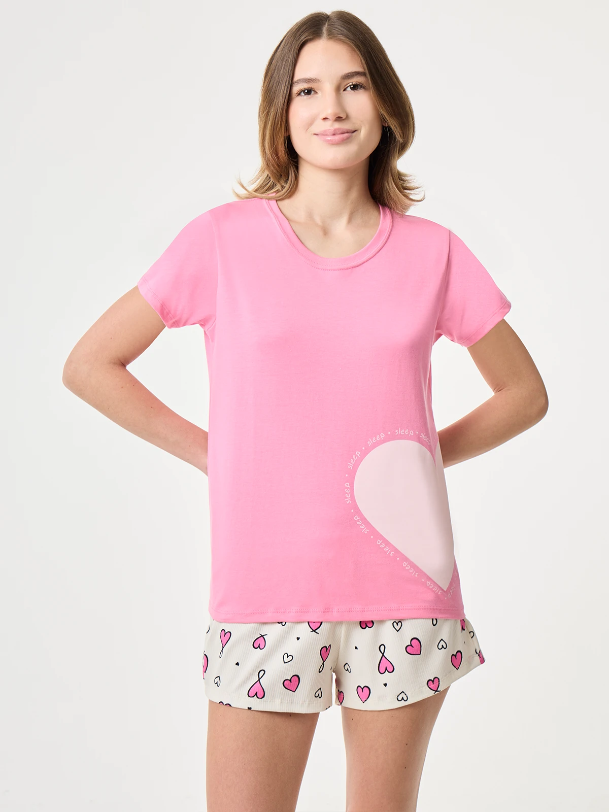 POLO DE PIJAMA MUJER INDEX PRINT HEART LOVE - 1