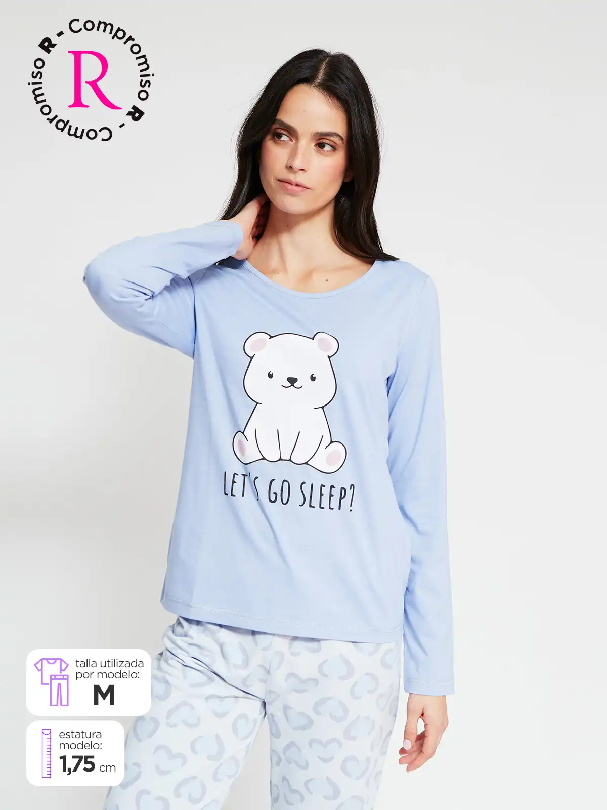 TOP PIJAMA MANGA LARGA MUJER INDEX PRINT - 1
