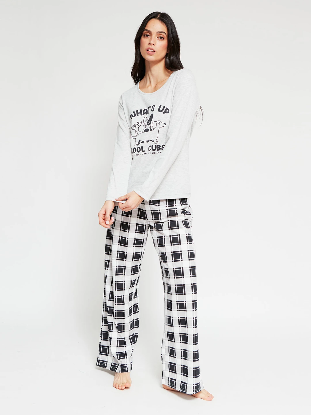 TOP PIJAMA MANGA LARGA MUJER INDEX PRINT - 4