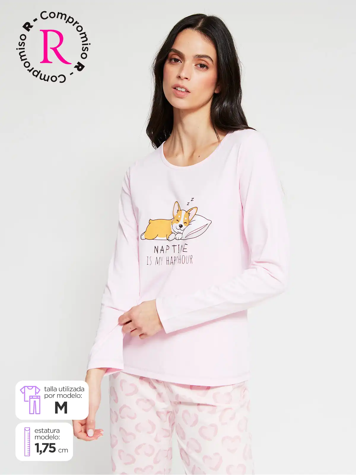 TOP PIJAMA MANGA LARGA MUJER INDEX PRINT - 1
