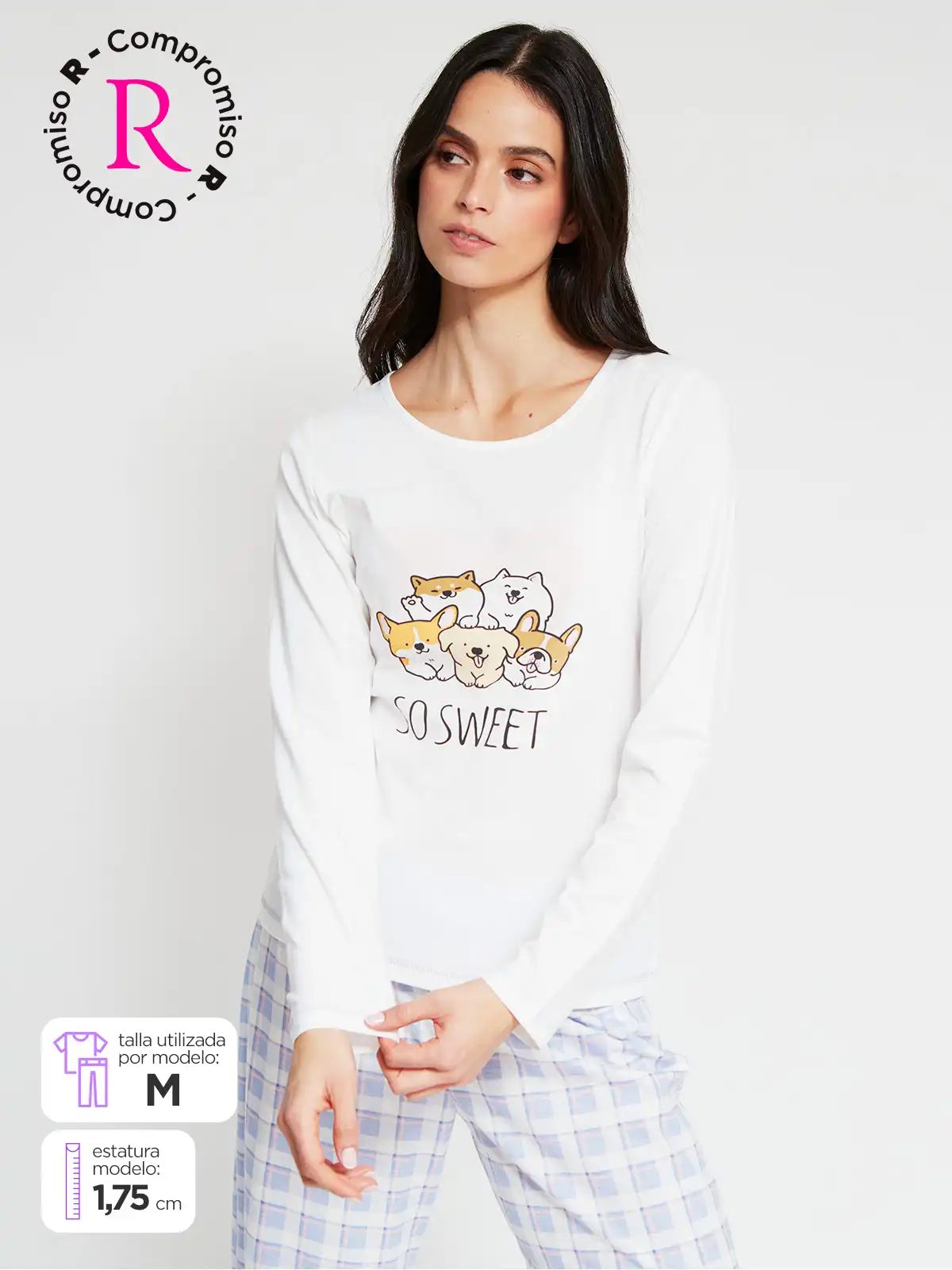 TOP PIJAMA MANGA LARGA MUJER INDEX PRINT - 1