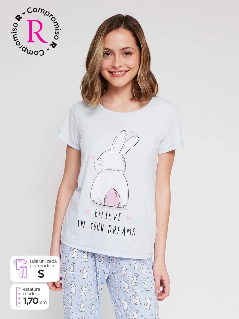 POLO PIJAMA MANGA CORTA MUJER INDEX - 1