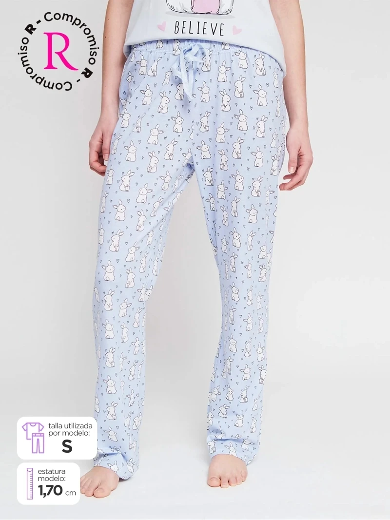 PANTALÓN PIJAMA RECTO MUJER INDEX - 1