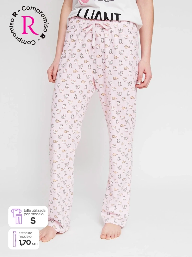 PANTALÓN PIJAMA RECTO MUJER INDEX - 1