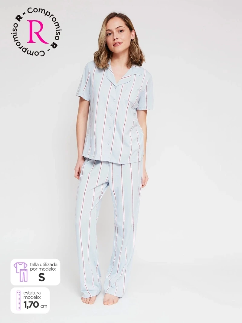 PIJAMA CAMISERA MANGA CORTA MUJER INDEX - 1