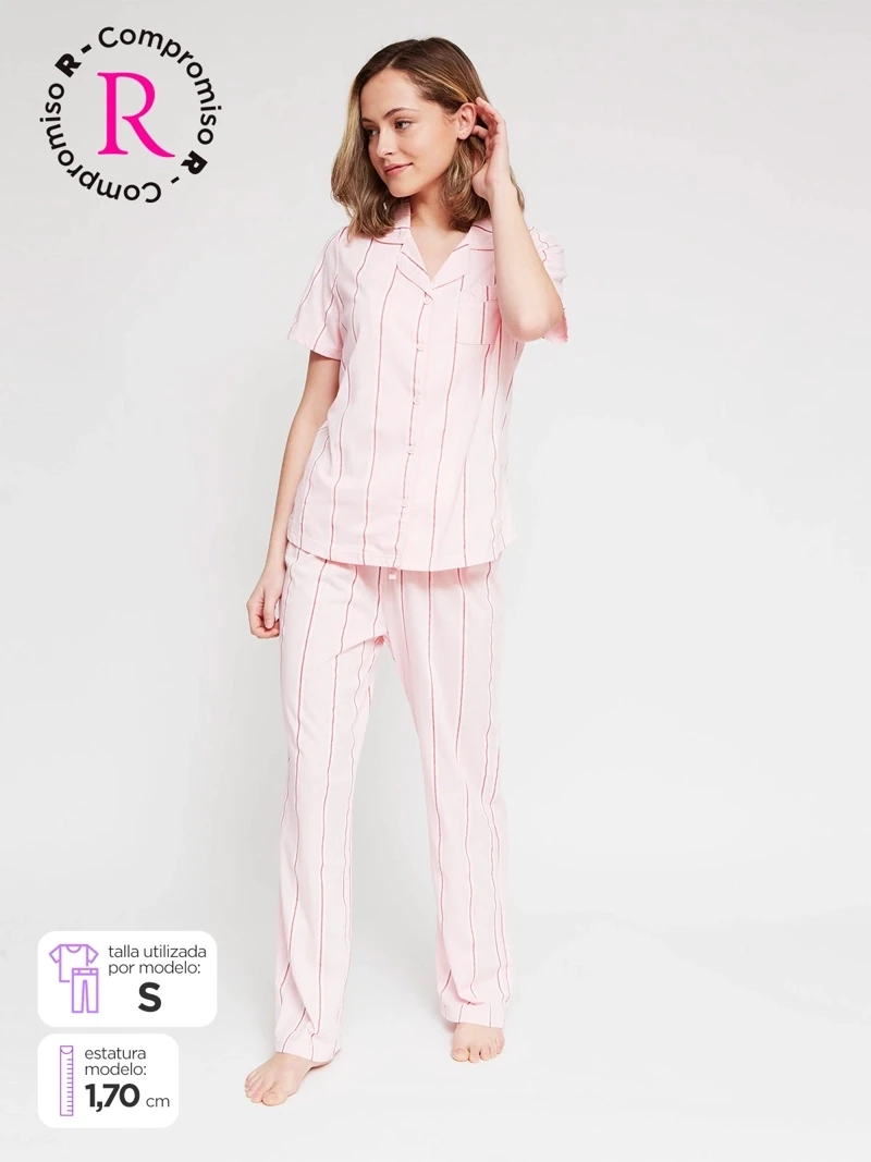 PIJAMA CAMISERA MANGA CORTA MUJER INDEX - 1