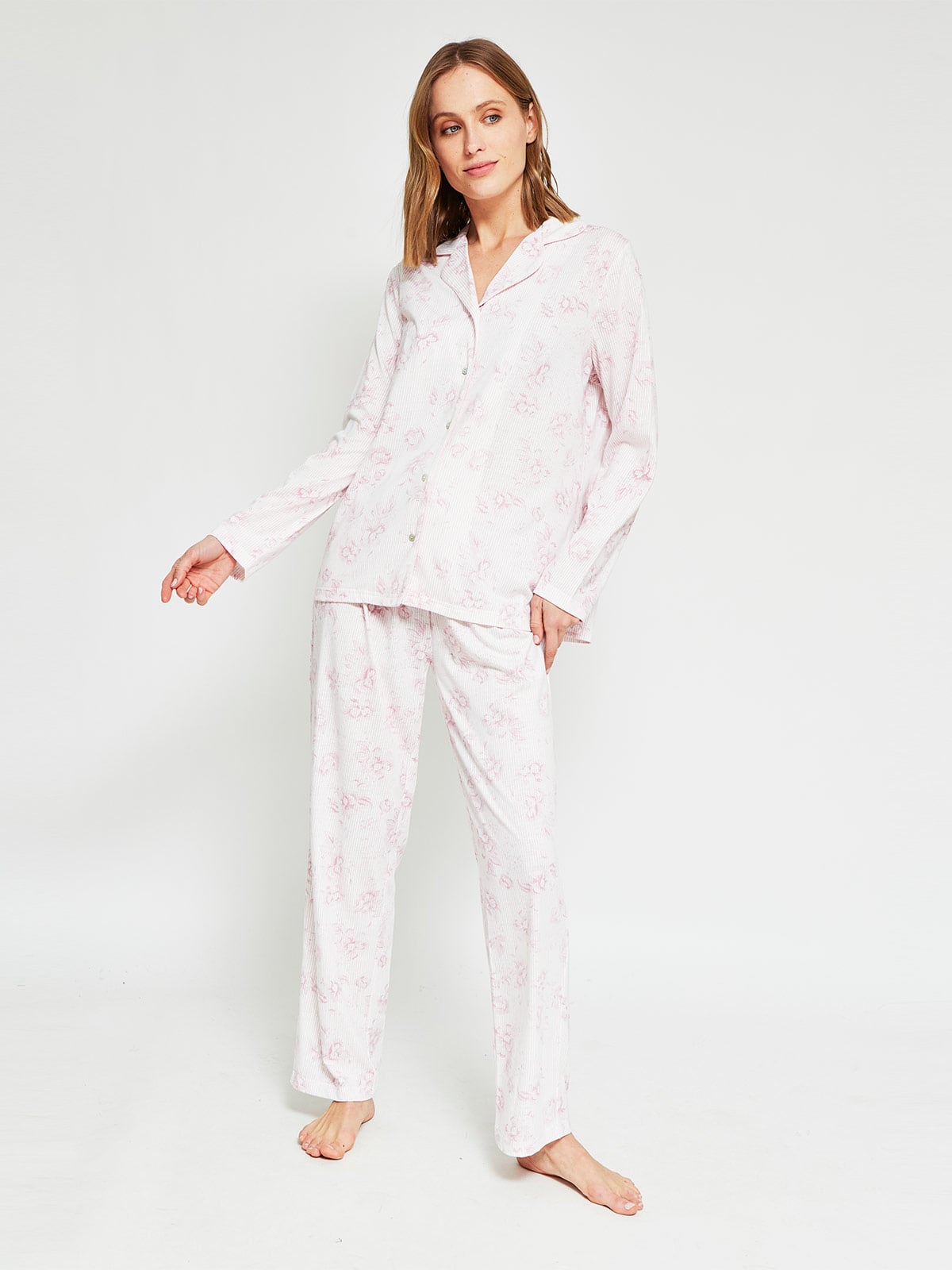 PIJAMA MANGA LARGA MUJER AZIZ CELESTE CAMI - 1