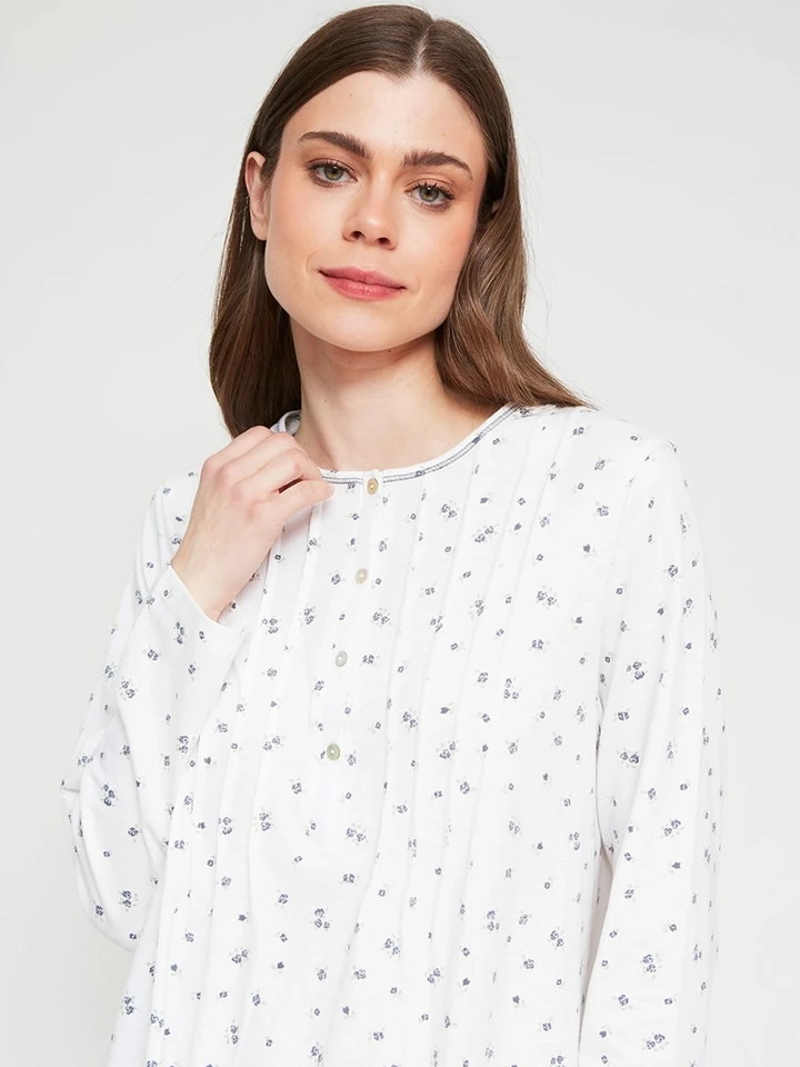CAMISÓN MANGA LARGA MUJER AZIZ CON BOTONES - 3
