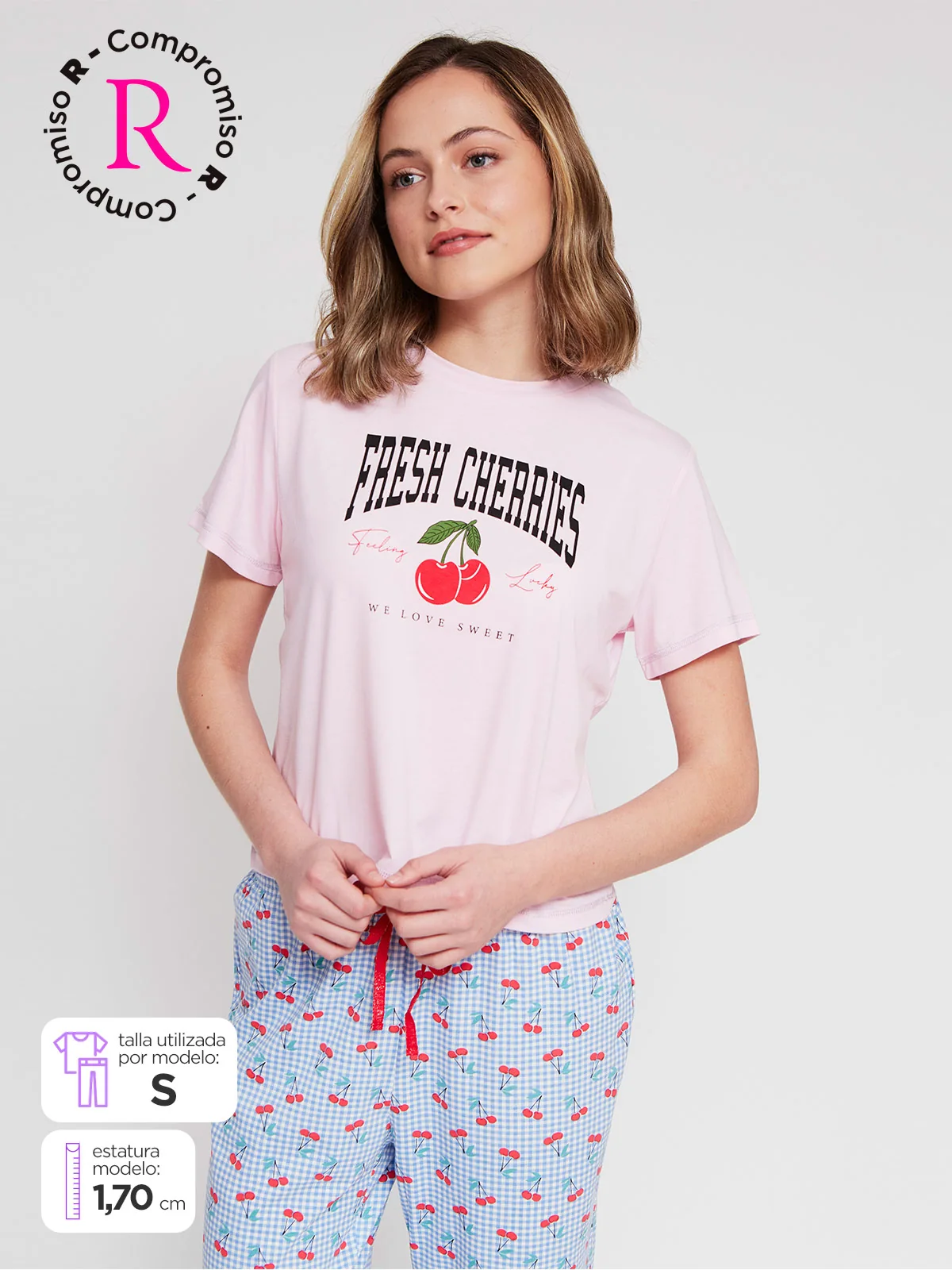 TOP PIJAMA MANGA CORTA MUJER INDEX - 1