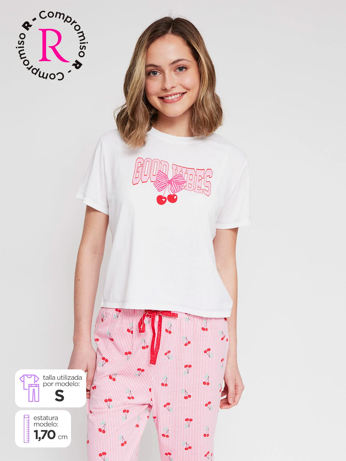 TOP PIJAMA MANGA CORTA MUJER INDEX - 1