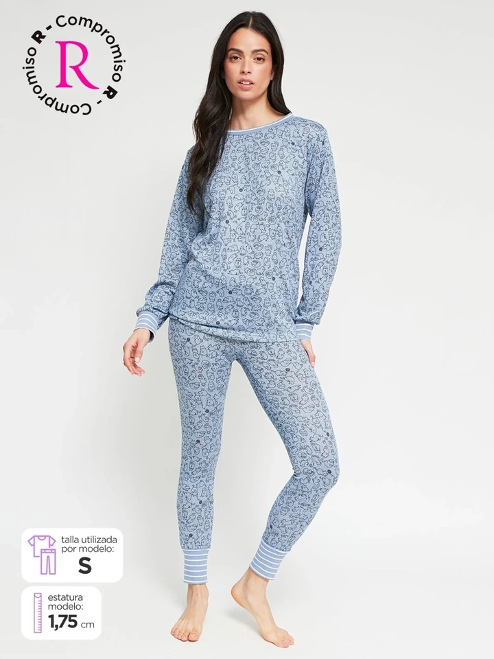PIJAMA MANGA LARGA MUJER INDEX - 1