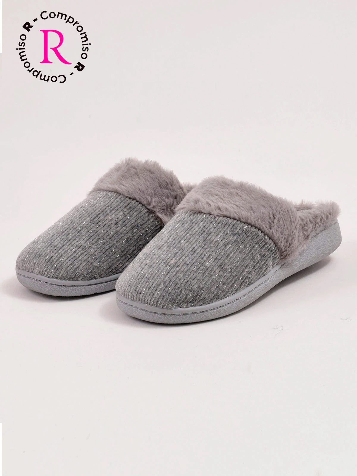 PANTUFLA MUJER MARQUIS GRAFITO LUREX - 1