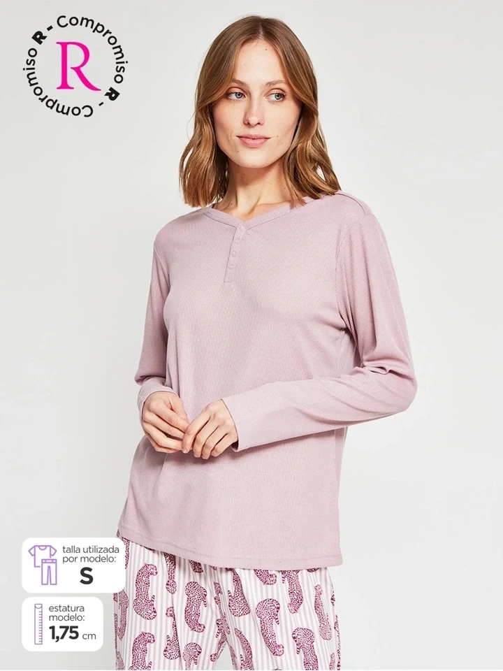 POLO PIJAMA MANGA LARGA MUJER MARQUIS - 1