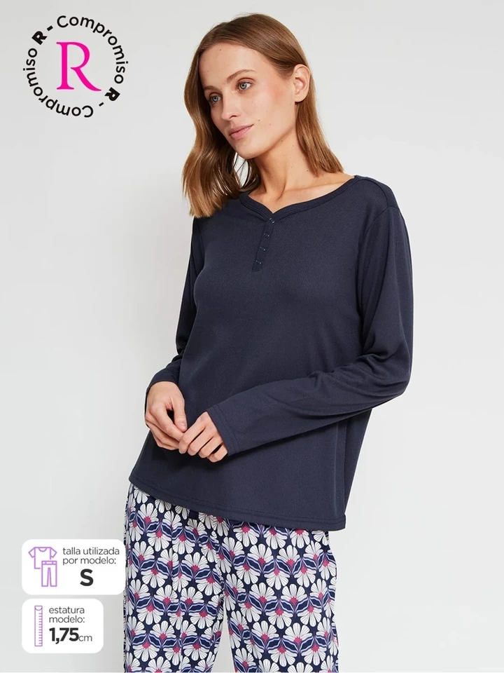 POLO PIJAMA MANGA LARGA MUJER MARQUIS - 1