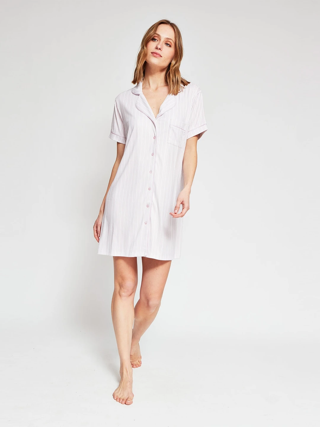 CAMISA PIJAMA MUJER MARQUIS ROSADO CAMISERA - 4