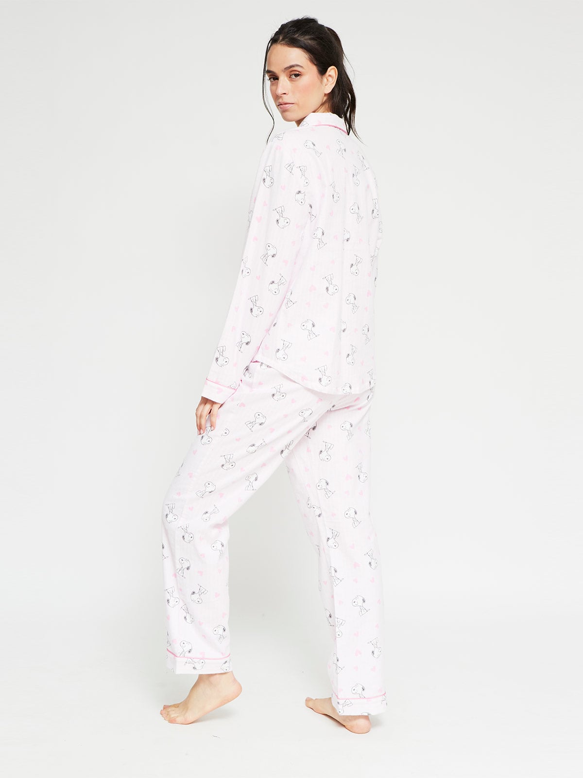 PIJAMA MANGA LARGA CAMISERA MUJER INDEX ROSADO SNOOPY - 2