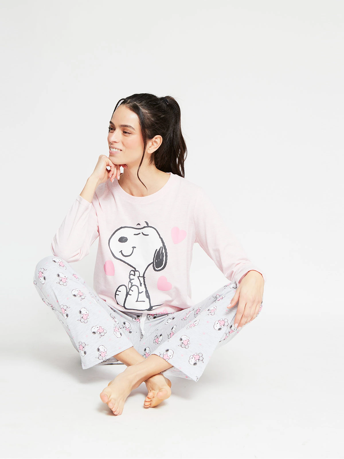 PIJAMA CAMISERA MUJER INDEX ROSADO SNOOPY - 4