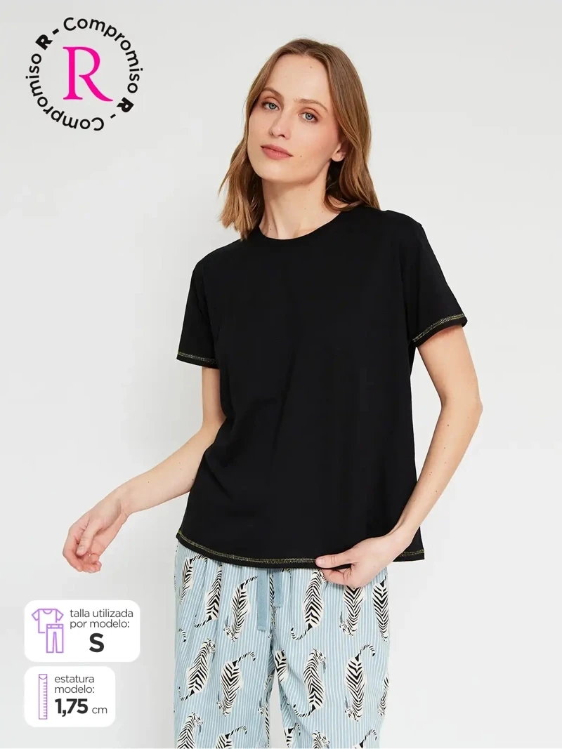 POLO PIJAMA MANGA CORTA ALGODÓNG MUJER MARQUIS - 1